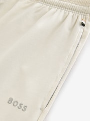 BOSS Cream Stretch Cotton Shorts - Image 8 of 9