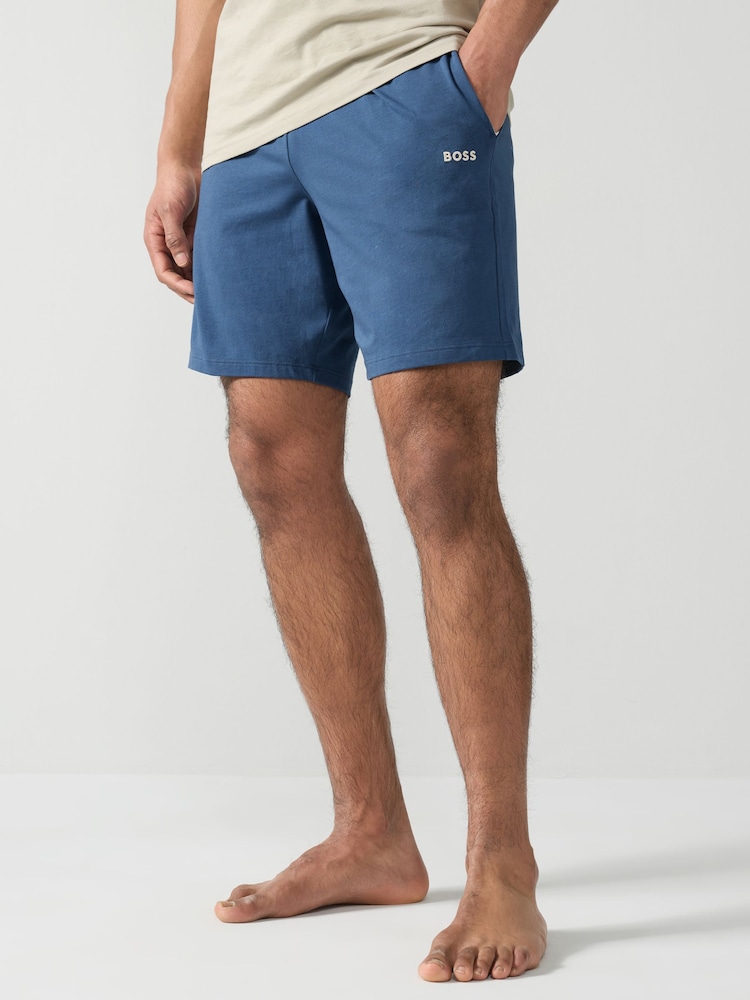 BOSS Blue Stretch Cotton Shorts - Image 1 of 9