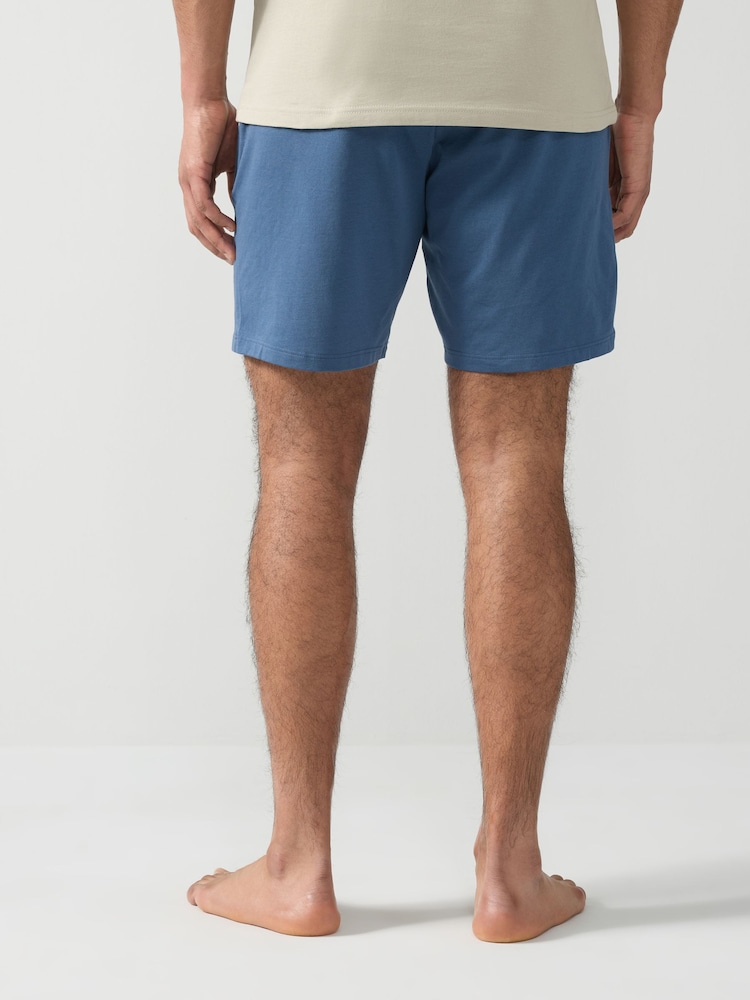 BOSS Blue Stretch Cotton Shorts - Image 2 of 9