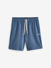 BOSS Blue Stretch Cotton Shorts - Image 5 of 9