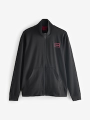 HUGO Black Frame Logo Relaxed Fit Stretch Cotton Jacket - Image 1 of 4