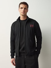 HUGO Black Frame Logo Relaxed Fit Stretch Cotton Jacket - Image 3 of 4