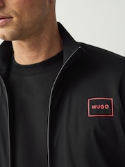HUGO Black Frame Logo Relaxed Fit Stretch Cotton Jacket - Image 4 of 4