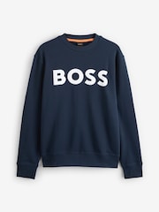 BOSS Blue Rubber Logo Relaxed Fit Terry Jersey Sweatshirt - Image 5 of 5
