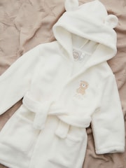 My 1st Years Personalised Biscuit Bear White Fleece Robe - Image 1 of 6