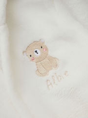 My 1st Years Personalised Biscuit Bear White Fleece Robe - Image 2 of 6