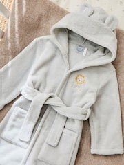 My 1st Years Grey Personalised Lion Cub Fleece Robe with Ears - Image 1 of 5