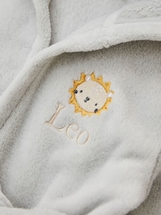 My 1st Years Grey Personalised Lion Cub Fleece Robe with Ears - Image 2 of 5