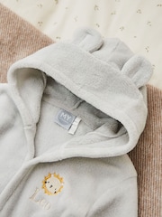 My 1st Years Grey Personalised Lion Cub Fleece Robe with Ears - Image 3 of 5