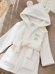 My 1st Years Personalised Rainbow White Fleece Robe with Ears - Image 1 of 5