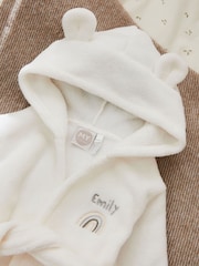 My 1st Years Personalised Rainbow White Fleece Robe with Ears - Image 3 of 5
