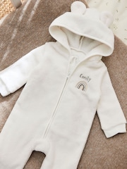 My 1st Years Personalised Rainbow White Fleece All-In-One - Image 1 of 6