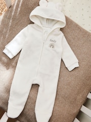 My 1st Years Personalised Rainbow White Fleece All-In-One - Image 3 of 6