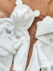 My 1st Years Personalised Safari White Fleece Robe with Ears - Image 1 of 5