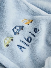 My 1st Years Blue Personalised Car Fleece Robe with Ears - Image 2 of 5