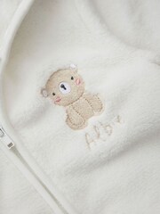 My 1st Years Personalised Biscuit Bear White Fleece All-In-One - Image 2 of 6