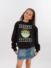 Brands In Black Girls Star Wars The Mandalorian Christmas Sweatshirt - Image 2 of 4