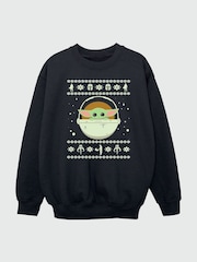 Brands In Black Girls Star Wars The Mandalorian Christmas Sweatshirt - Image 3 of 4