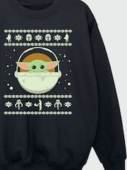Brands In Black Girls Star Wars The Mandalorian Christmas Sweatshirt - Image 4 of 4