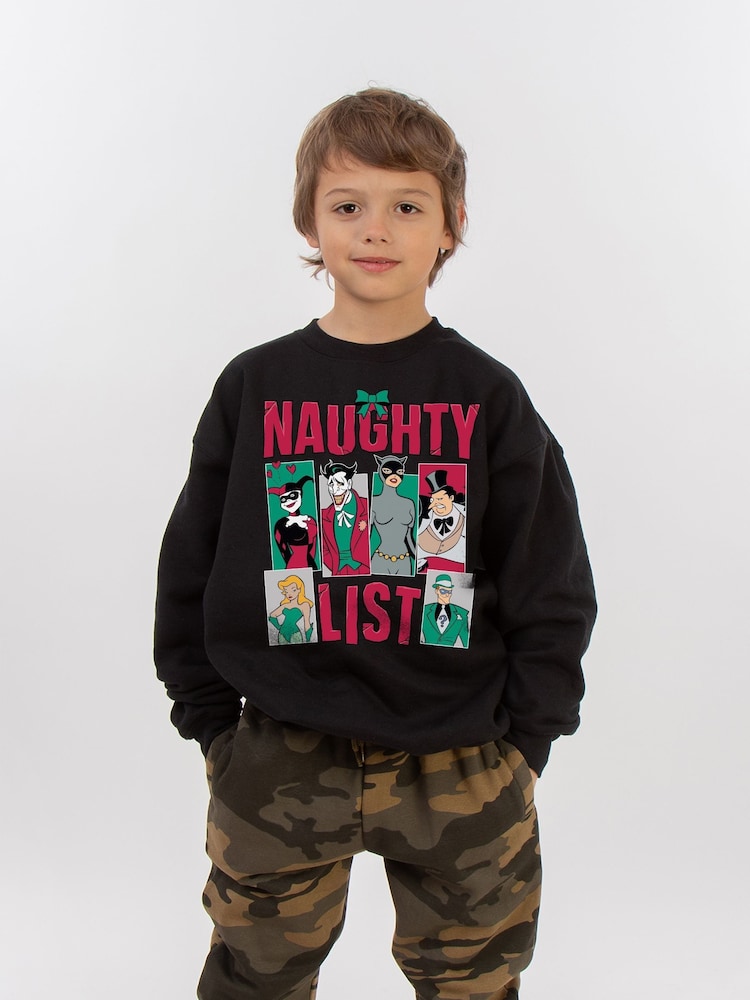 Brands In Black Boys DC Comics Batman Naughty List Sweatshirt - Image 2 of 4