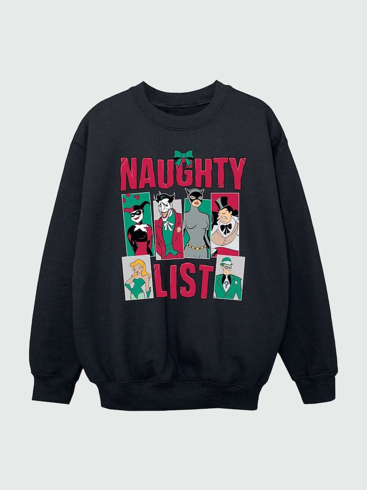 Brands In Black Boys DC Comics Batman Naughty List Sweatshirt - Image 3 of 4