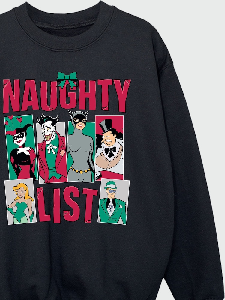 Brands In Black Boys DC Comics Batman Naughty List Sweatshirt - Image 4 of 4