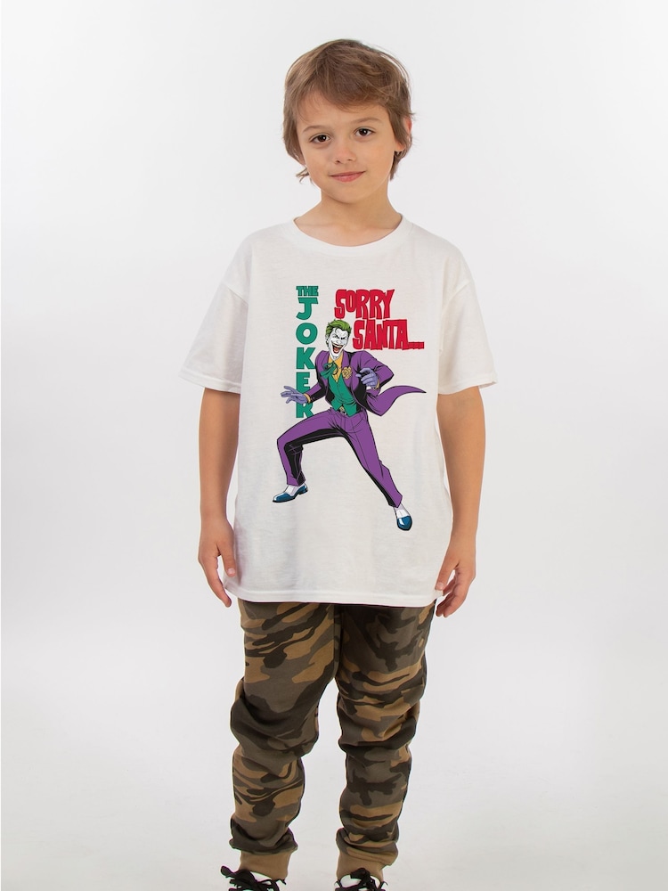 Brands In White Boys DC Comics The Joker Sorry Santa 100% Cotton T-Shirt - Image 2 of 4