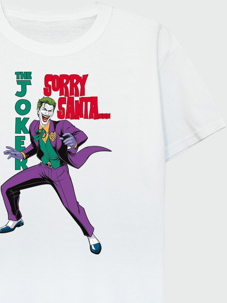 Brands In White Boys DC Comics The Joker Sorry Santa 100% Cotton T-Shirt - Image 4 of 4