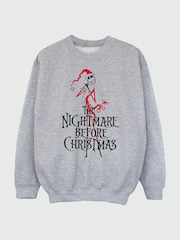 Brands In Grey Girls Disney The Nightmare Before Christmas Santa Heather Sweatshirt - Image 3 of 4