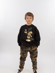 Brands In Black Boys Disney Mickey Mouse Winter Wishes Sweatshirt - Image 2 of 4