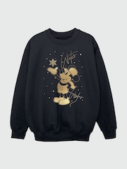 Brands In Black Boys Disney Mickey Mouse Winter Wishes Sweatshirt - Image 3 of 4