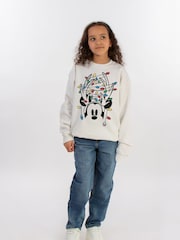 Brands In White Girls Disney Mickey Mouse Christmas Lights Sweatshirt - Image 2 of 4