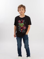 Brands In Black Boys Star Wars The Mandalorian Joy To The Galaxy 100% Cotton T-Shirt - Image 2 of 4