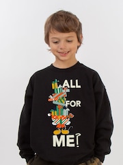 Brands In Black Boys Disney Mickey Mouse Christmas Presents Sweatshirt - Image 1 of 4