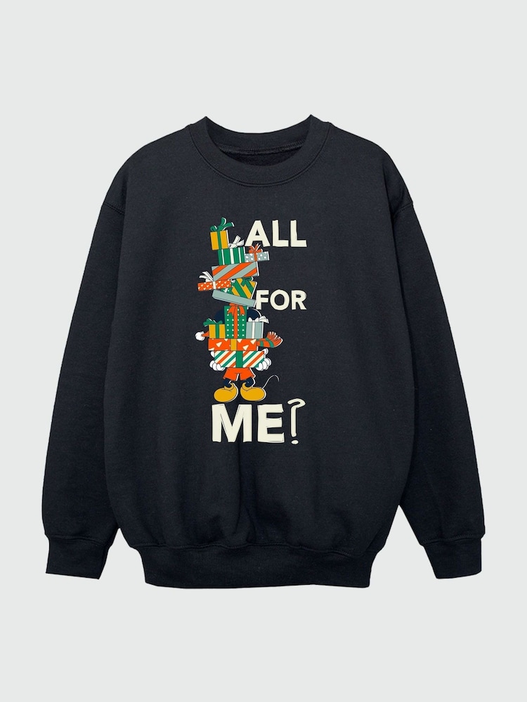 Brands In Black Boys Disney Mickey Mouse Christmas Presents Sweatshirt - Image 3 of 4
