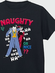 Brands In Black Boys DC Comics The Joker Naughty Or Nice 100% Cotton Christmas T-Shirt - Image 4 of 4