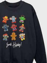 Brands In Black Boys Marvel Gingerbread Avengers Sweatshirt - Image 4 of 4