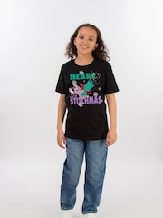 Brands In Black Girls Disney Lilo and Stitch Angel Merry Christmas Stitchmas 100% Cotton T-Shirt - Image 2 of 4