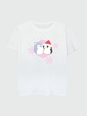 Brands In White Girls Squishmallows Snow Christmas Hug 100% Cotton T-Shirt - Image 3 of 4