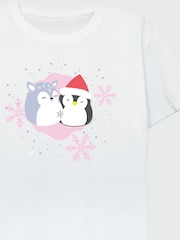 Brands In White Girls Squishmallows Snow Christmas Hug 100% Cotton T-Shirt - Image 4 of 4