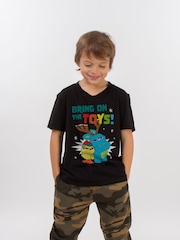 Brands In Black Boys Disney Toy Story Christmas Toys 100% Cotton T-Shirt - Image 2 of 4