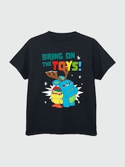 Brands In Black Boys Disney Toy Story Christmas Toys 100% Cotton T-Shirt - Image 3 of 4