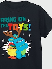 Brands In Black Boys Disney Toy Story Christmas Toys 100% Cotton T-Shirt - Image 4 of 4