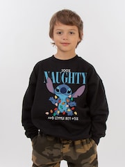Brands In Black Disney Lilo & Stitch Naughty & Nice Boys Sweatshirt - Image 1 of 4