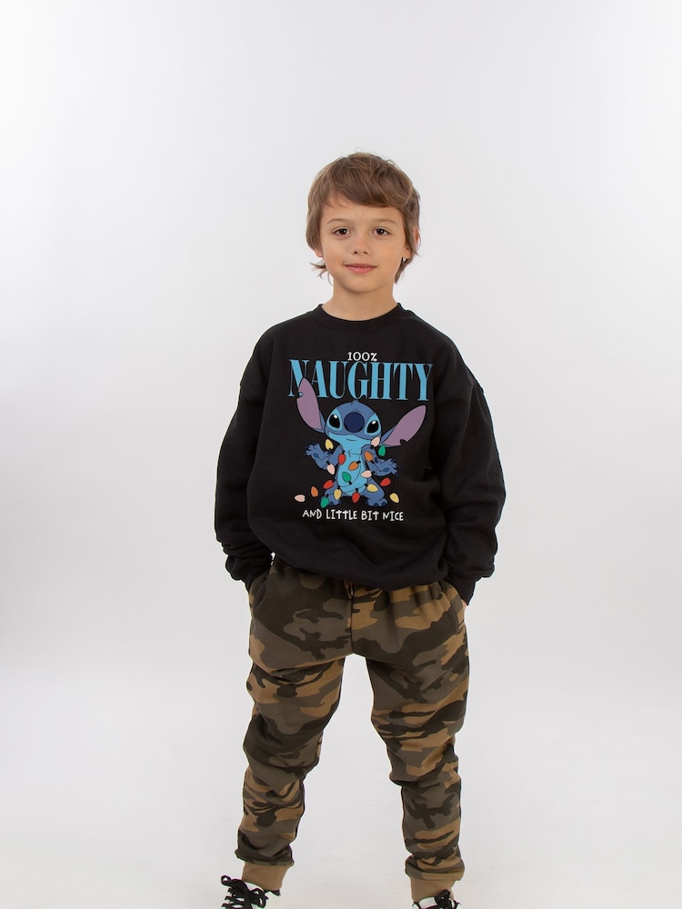 Brands In Black Disney Lilo & Stitch Naughty & Nice Boys Sweatshirt - Image 2 of 4