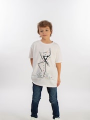 Brands In White Boys Disney The Nightmare Before Christmas Lights 100% Cotton T-Shirt - Image 2 of 4