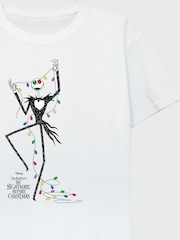 Brands In White Boys Disney The Nightmare Before Christmas Lights 100% Cotton T-Shirt - Image 4 of 4