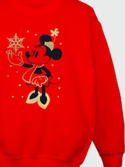 Brands In Red Disney Minnie Mouse Snow Fall Girls Christmas Sweatshirt - Image 4 of 4