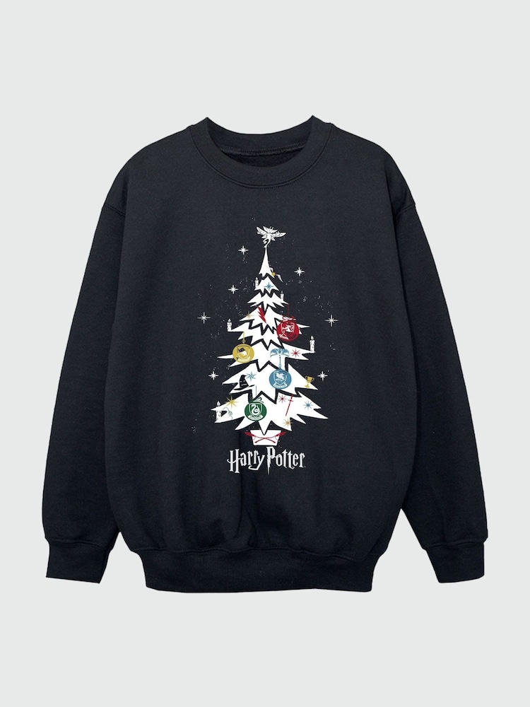 Brands In Black Harry Potter Christmas Tree Girls Sweatshirt - Image 3 of 4