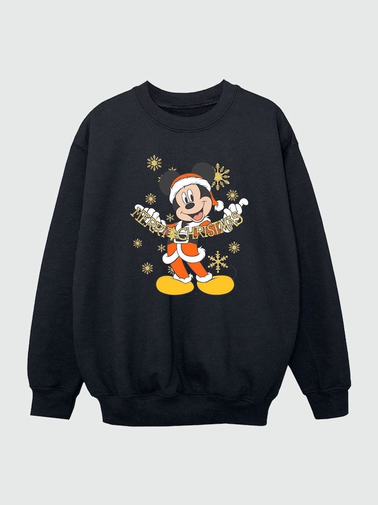Brands In Black Disney Mickey Mouse Merry Christmas Boys Sweatshirt - Image 6 of 6